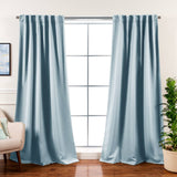 52 x 96 inch Solid Light Blue Thermal Blackout Curtain Panels - Set of 2