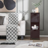 Modern Farmhouse 2-Drawer Bathroom Floor Cabinet with Shelf in Brown Wood Finish