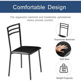 Modern 3-Piece Kitchen Dining Set with Round Wood-Top Table and 2 Chairs