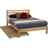 CA size Solid Wood Platform Bed Frame with Slatted Headboard - Made in USA