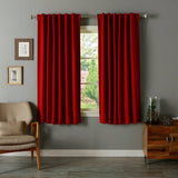 52 x 72 inch Solid Red Thermal Blackout Curtain Panels - Set of 2