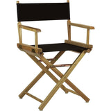 Solid Wood Frame Indoor/Outdoor Patio Dining Directors Chair with Black Seat