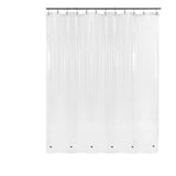 72"W x 72"H Clear PEVA Waterproof Shower Curtain Liner Magnets Bottom Hem