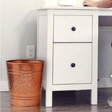 Bathroom Bedroom Metal Trash Can Waste Basket in Copper Finish