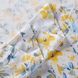 72"W x 72"H 100-Percent Cotton Yellow Blue Floral Print Shower Curtain
