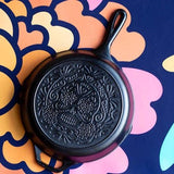 Black 10 inch Lightweight Cast Iron Skillet -  Día de los Muertos - Made in USA