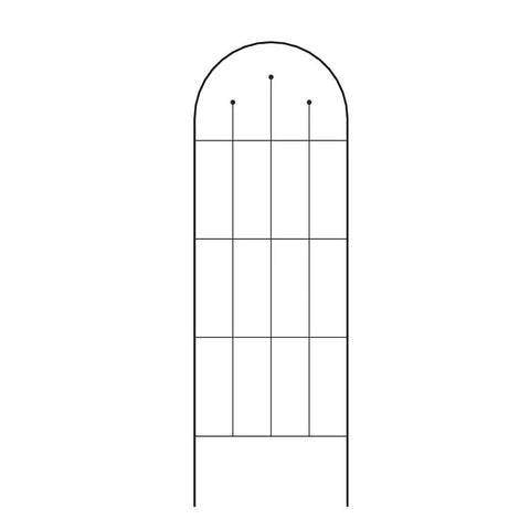 Outdoor 80-inch Tall Garden Trellis in Black Powder Coated Steel Finish