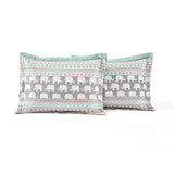 Turquoise Pink Grey Lightweight 6 Piece Elephant Pattern Daybed Cover Quilt Set