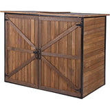 Large Wooden Outdoor Storage Cabinet Trash Can Storage Shed