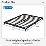 Full size 5-inch Heavy Duty Metal Bed Frame with 3,000 lb. Weight Capacity