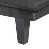 Black Faux Suede Upholstered Futon Sleeper Sofa Bed