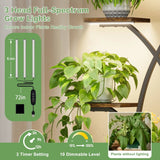 62-inch Tall Tree Shaped Indoor Plant Stand with Grow Lights