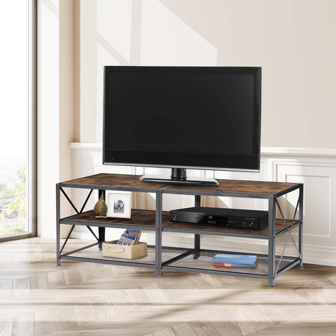 55-inch Industrial Style Metal Wood TV Stand for TV up to 65-inch