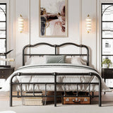 Full Size Industrial Vintage Heavy Duty Steel Slat Bed Frame