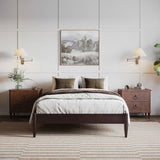 Full Size Solid Hardwood Victorian Style Espresso Platform Bed