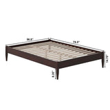 Full Size Solid Hardwood Victorian Style Espresso Platform Bed