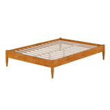 Full size Solid Hardwood Platform Bed Frame in Natural Wood Finish