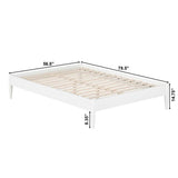 Full Size Solid Hardwood Victorian Style White Platform Bed