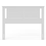 Full size Farmhouse Solid Wood Slatted Headboard in White Finish