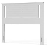 Full size Farmhouse Solid Wood Slatted Headboard in White Finish