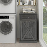 Odor Seal Trash Can Cabinet in Grey Finish - Accommodates 10-Gallon Trash Bin