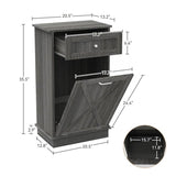 Odor Seal Trash Can Cabinet in Grey Finish - Accommodates 10-Gallon Trash Bin