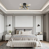 Gold/Black 4-Light Modern Flush Mount Sputnik Ceiling Light Fixture