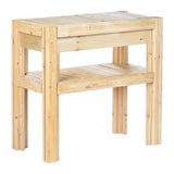 2 Tier Adjustable Cedar Wood Garden Storage Shelves - Made In USA