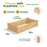 2ft x 4ft Low Profile Cedar Wood Raised Garden Bed Planter Box - Made In USA
