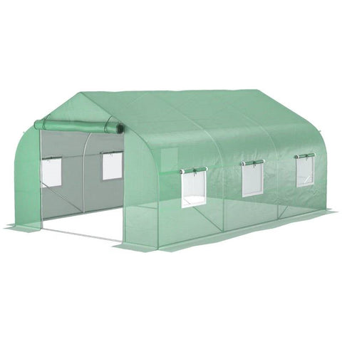 11.5 ft x 9.8 ft. Greenhouse with Green PE Cover and Heavy Duty Steel Frame