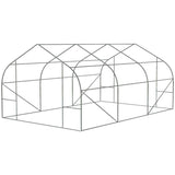 11.5 ft x 9.8 ft. Greenhouse with Green PE Cover and Heavy Duty Steel Frame