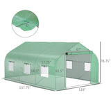 11.5 ft x 9.8 ft. Greenhouse with Green PE Cover and Heavy Duty Steel Frame