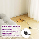 Gold Modern 57-inch Slim Bar-Shaped Dimmable LED Corner Floor Lamp