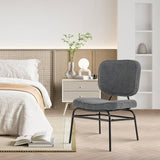 Modern Grey Upholstered Ergonomic Padded Accent Chair