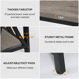 Industrial 70-inch Grey Wood Top Sofa Table with Heavy Duty Black Metal Frame