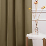 52 x 102 inch Solid Olive Green Thermal Blackout Curtain Panels - Set of 2