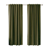 52 x 96 inch Solid Olive Green Thermal Blackout Curtain Panels - Set of 2