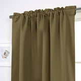 52 x 63 inch Solid Olive Green Thermal Blackout Curtain Panels - Set of 2