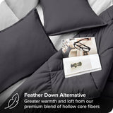 Queen Size All Season Super Soft Down Alternative Comforter Set Grey