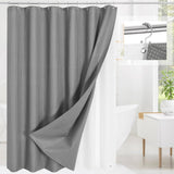 72"W x 72"H Grey Waffle Textured 3 in 1 Shower Curtain Set