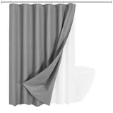 72"W x 78"H Grey Waffle Textured 3 in 1 Shower Curtain Set