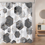 72"W x 72"H Abstract Gray Geometric Polyester Shower Curtain