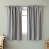 52 x 72 inch Solid Grey Thermal Blackout Curtain Panels - Set of 2