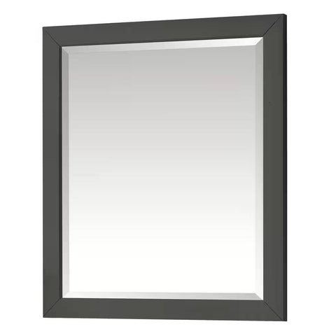 32-in x 28-in Bathroom Wall Mirror with Grey Solid Wood Frame