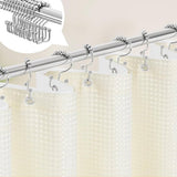 72"W x 72"H Ivory Waffle Textured Shower Curtain Set with Liner