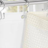72"W x 84"H Ivory Waffle Textured Shower Curtain Set with Liner