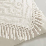 King 100-Percent Cotton Chenille Bedspread with Fringe Hem in Off-White