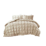 Full/Queen Beige Velvety Soft Down Alternative Comforter Set