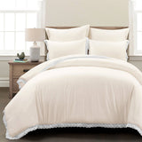 King French Country Ivory 5-Piece Lightweight Comforter Set with Lace Trim