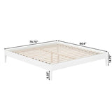 King Size Solid Hardwood Victorian Style White Platform Bed
